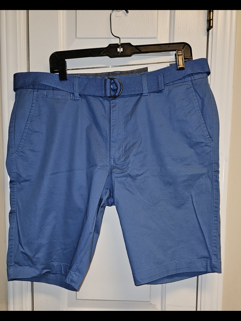 Guess Men's Classic Blue Chino Shorts with Web Belt